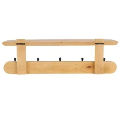 Clearance Kirklands Home Natural Wood Wall Shelf with Hooks