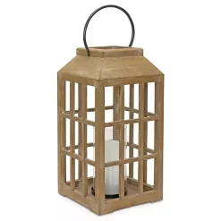 Online Kirklands Home Natural Wood Windowpane Lantern, 22 in. Tan