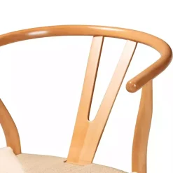 New Kirklands Home Natural Wood Woven Yarn Seat Bar Stools, Set of 2 Tan