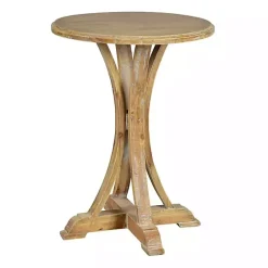 Hot Kirklands Home Natural Wooden Arched Base Round Top Accent Table Tan