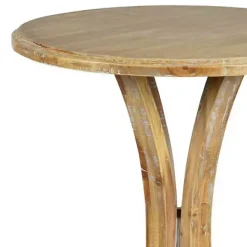 Hot Kirklands Home Natural Wooden Arched Base Round Top Accent Table Tan