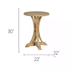 Hot Kirklands Home Natural Wooden Arched Base Round Top Accent Table Tan