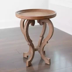 Best Kirklands Home Natural Wooden Parker Accent Table Brown