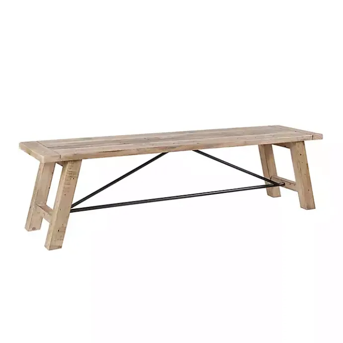 Discount Kirklands Home Natural Wooden Sonoma Dining Bench Tan