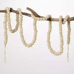 Sale Kirklands Home Natural Wool Ball Tree Garland Tan