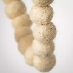 Sale Kirklands Home Natural Wool Ball Tree Garland Tan
