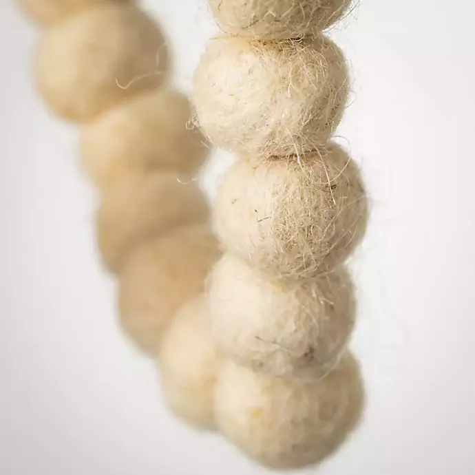 Sale Kirklands Home Natural Wool Ball Tree Garland Tan