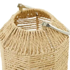 Hot Kirklands Home Natural Woven Lantern with Glass Holder, 12in. Brown