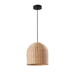 Best Kirklands Home Natural Woven Rat Pendant Light Tan