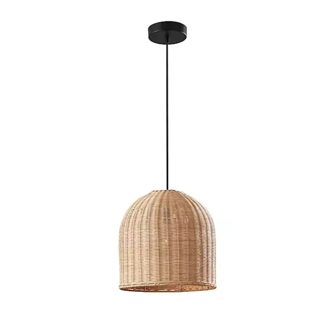 Best Kirklands Home Natural Woven Rat Pendant Light Tan