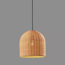 Best Kirklands Home Natural Woven Rat Pendant Light Tan