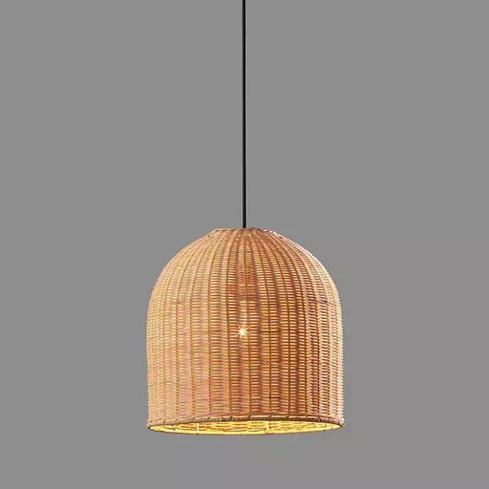 Best Kirklands Home Natural Woven Rat Pendant Light Tan