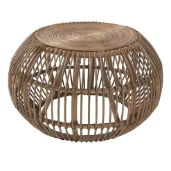 Hot Kirklands Home Natural Woven Rat Round Coffee Table Tan