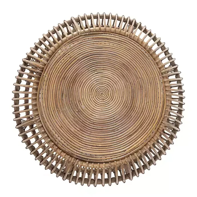 Hot Kirklands Home Natural Woven Rat Round Coffee Table Tan