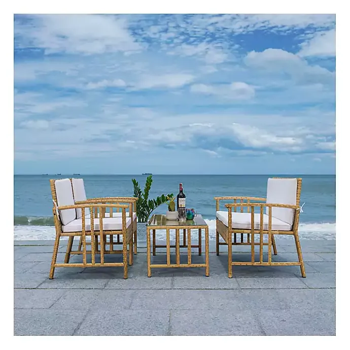 Hot Kirklands Home Natural Woven Wicker 4-pc. Outdoor Living Set Tan