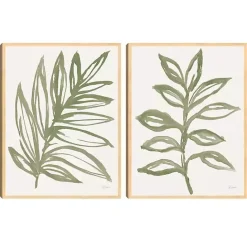 Clearance Kirklands Home Nature in Sage Framed Canvas Art Prints, Set of 2