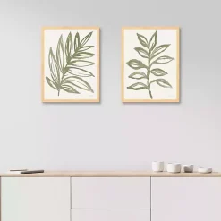Clearance Kirklands Home Nature in Sage Framed Canvas Art Prints, Set of 2