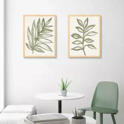 Clearance Kirklands Home Nature in Sage Framed Canvas Art Prints, Set of 2