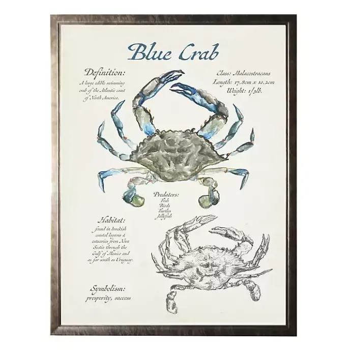Best Kirklands Home Nature Study of a Blue Crab Framed Art Print Tan