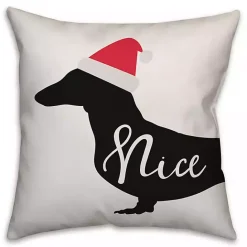 Discount Kirklands Home Naughty or Nice Dog Christmas Pillow