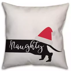 Discount Kirklands Home Naughty or Nice Dog Christmas Pillow