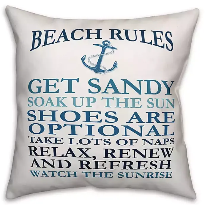Best Kirklands Home Nautical Beach Rules Outdoor Pillow