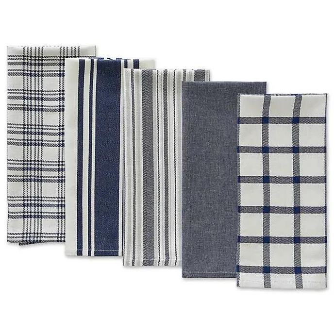 Kirklands Home Nautical Blue Woven Dish Towels, Set of 5