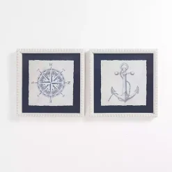 Clearance Kirklands Home Nautical Icons Beaded Framed Art Prints, Set of 2