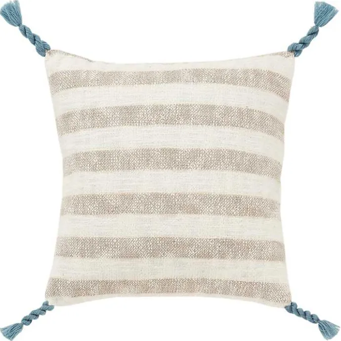 Hot Kirklands Home Nautical Stripe & Blue Tassel Pillow