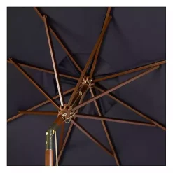 Discount Kirklands Home Navy 9 ft. Eucalyptus Outdoor Umbrella Blue