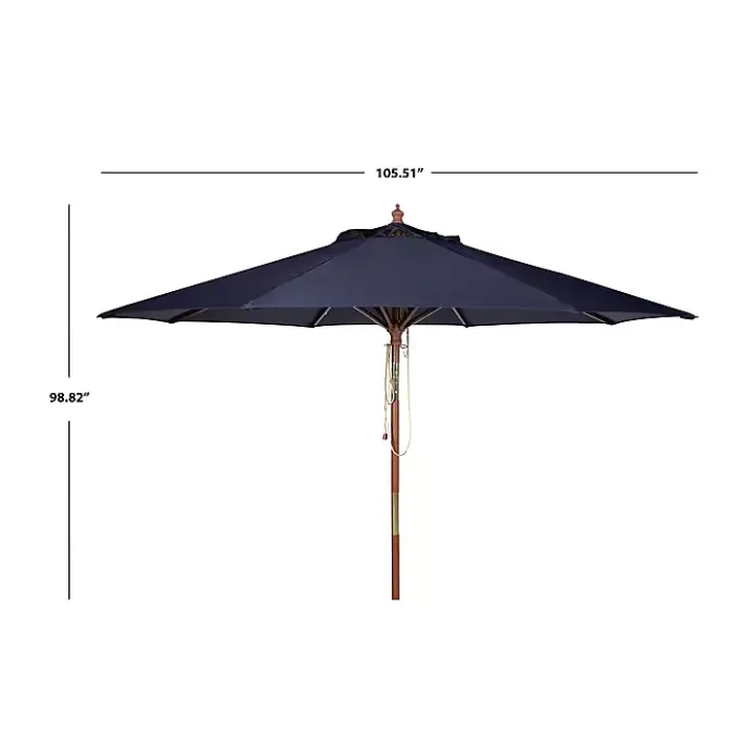 Discount Kirklands Home Navy 9 ft. Eucalyptus Outdoor Umbrella Blue
