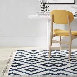 Best Kirklands Home Navy & White Diamond Trellis Area Rug, 8x10 Blue