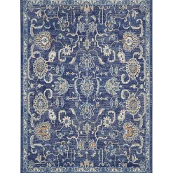 Best Kirklands Home Navy and Beige Botanical Area Rug, 5x7