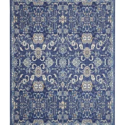 Best Kirklands Home Navy and Beige Botanical Area Rug, 7x9