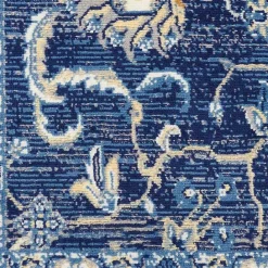 Best Kirklands Home Navy and Beige Botanical Area Rug, 7x9