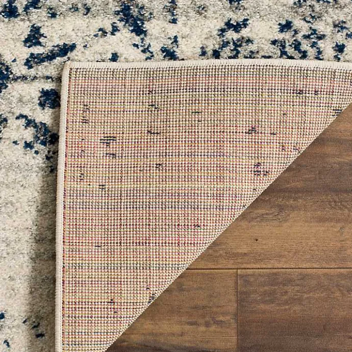 Best Kirklands Home Navy and Cream Madison Distressed Area Rug, 8x10