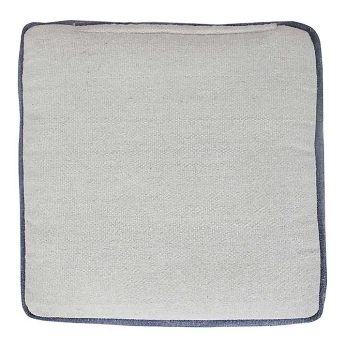 Kirklands Home Navy and Ivory Scandinavian Motif Pouf