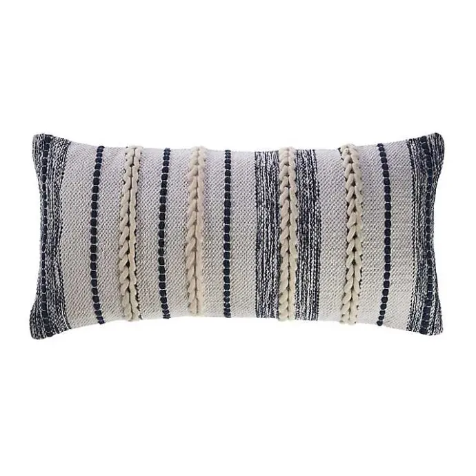 Online Kirklands Home Navy and White Braided Accent Pillow Blue