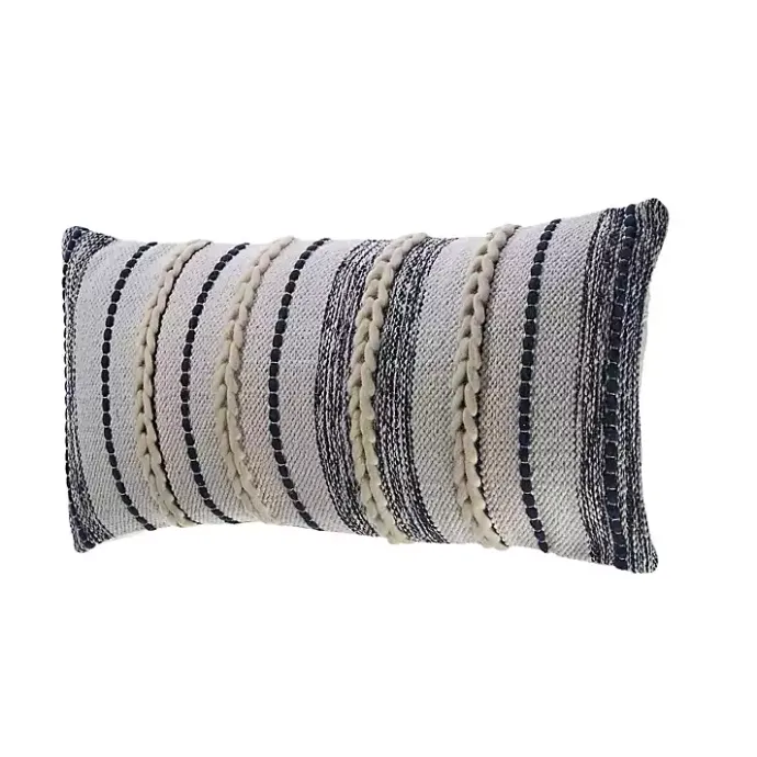 Online Kirklands Home Navy and White Braided Accent Pillow Blue