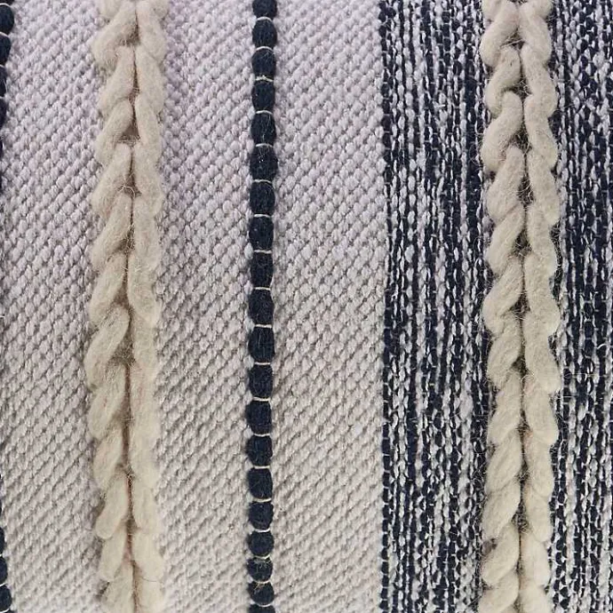 Online Kirklands Home Navy and White Braided Accent Pillow Blue
