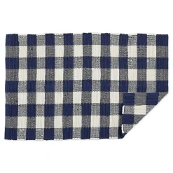 Clearance Kirklands Home Navy and White Buffalo Check Accent Rug Blue