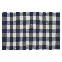 Clearance Kirklands Home Navy and White Buffalo Check Accent Rug Blue