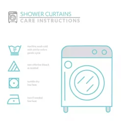 Sale Kirklands Home Navy and White Button Accent Linen Shower Curtain Blue