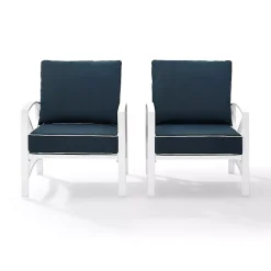 Online Kirklands Home Navy and White Dayton Outdoor Chairs, Set of 2 Blue