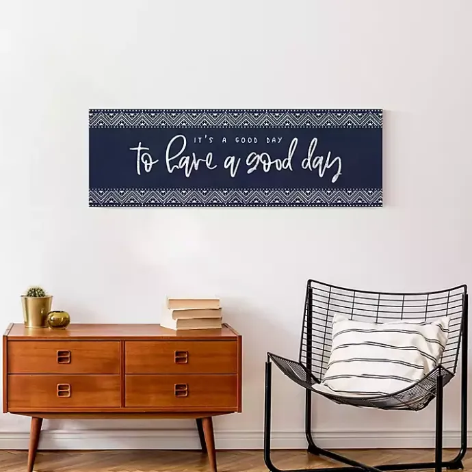 Kirklands Home Navy and White Good Day Canvas Art Print