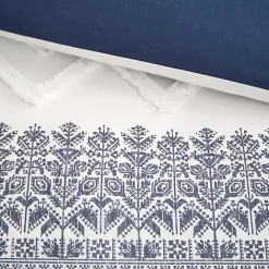 Outlet Kirklands Home Navy and White 3-pc. California King Duvet Set