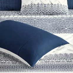 Outlet Kirklands Home Navy and White 3-pc. California King Duvet Set