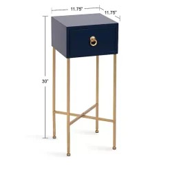 Clearance Kirklands Home Navy and Gold Glam Accent Table Blue
