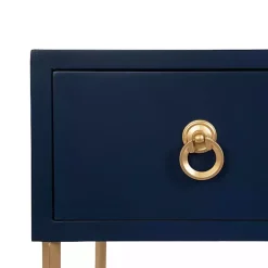 Clearance Kirklands Home Navy and Gold Glam Accent Table Blue