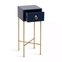 Clearance Kirklands Home Navy and Gold Glam Accent Table Blue